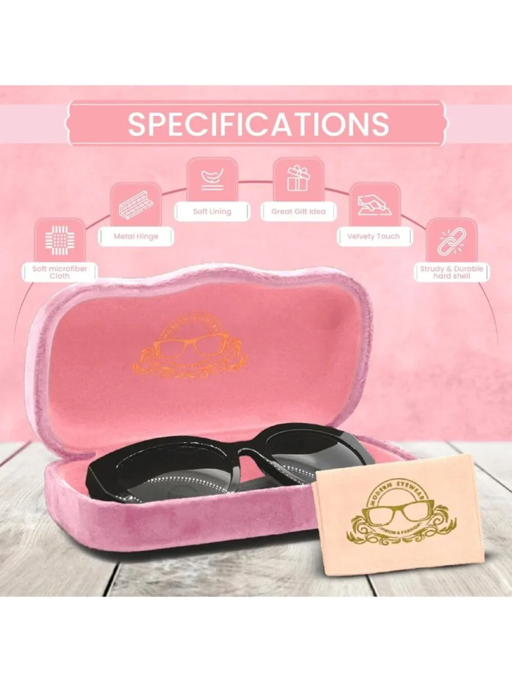Lightweight Crush-Resistant Hard Shell Eyeglass Case with Cloth for Men & Women